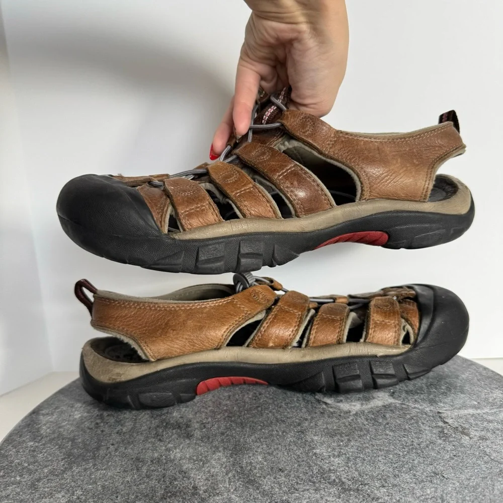 Keen Newport Brown Leather Sandals Shoes Waterproof 10